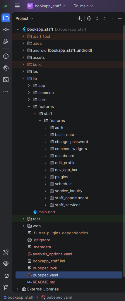 BookApp Staff project structure