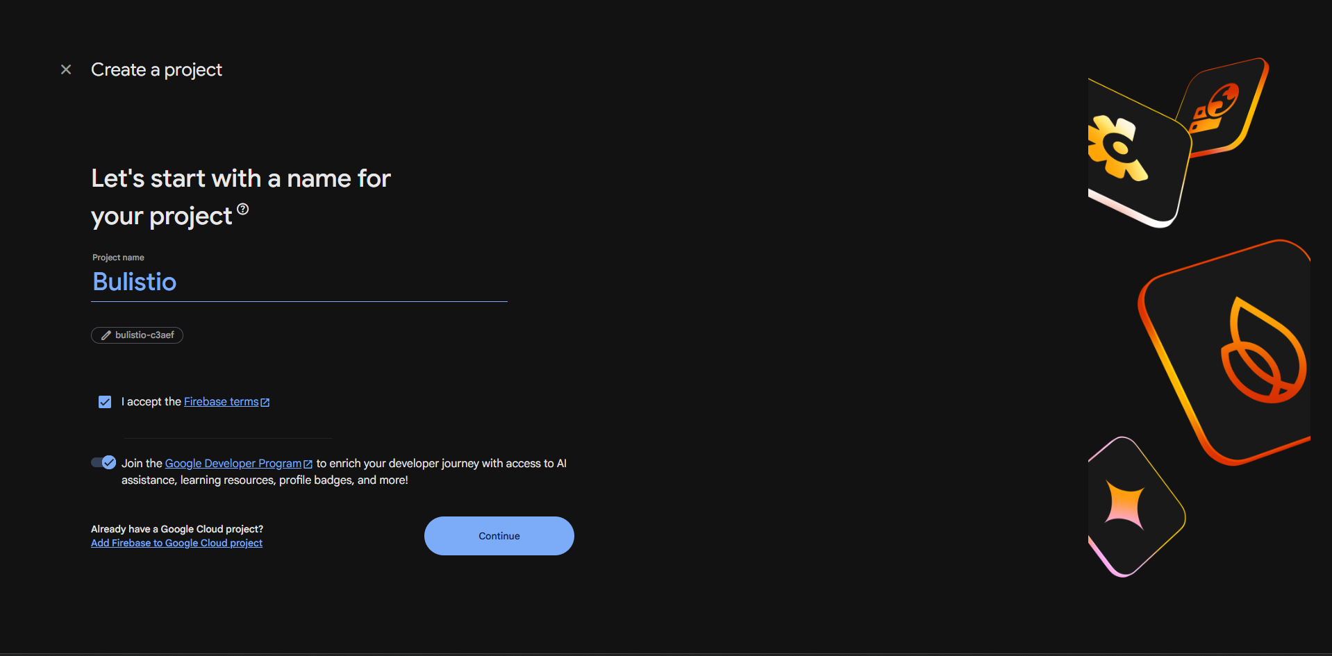 Firebase Create Project