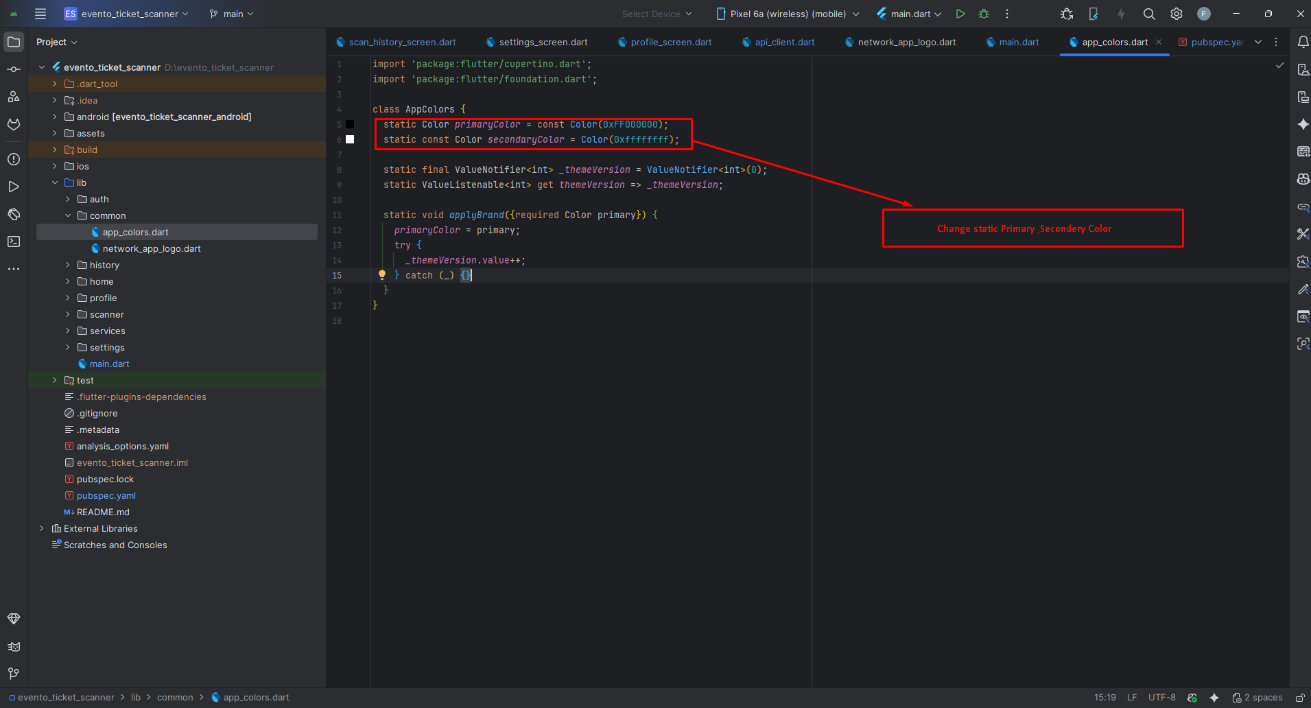 App Colors Screenshot